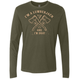 T-Shirts Military Green / S I'm a Lumberjack Men's Premium Long Sleeve