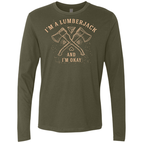 T-Shirts Military Green / S I'm a Lumberjack Men's Premium Long Sleeve