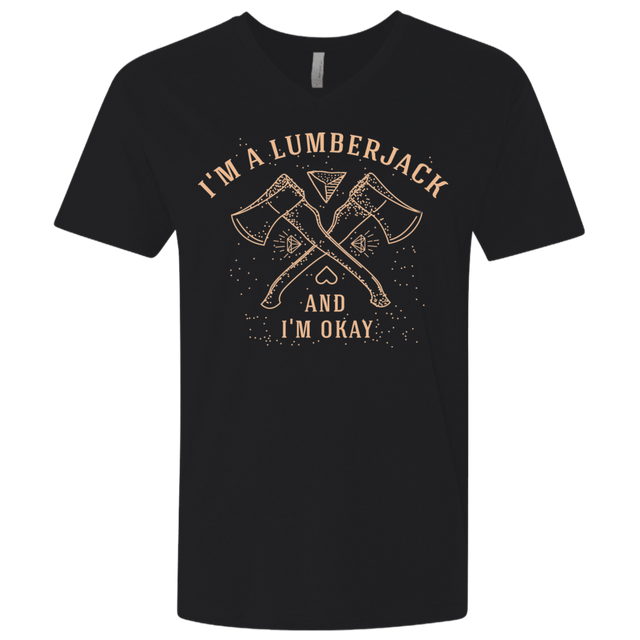 T-Shirts Black / X-Small I'm a Lumberjack Men's Premium V-Neck