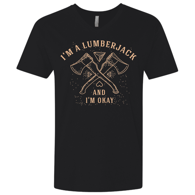 T-Shirts Black / X-Small I'm a Lumberjack Men's Premium V-Neck