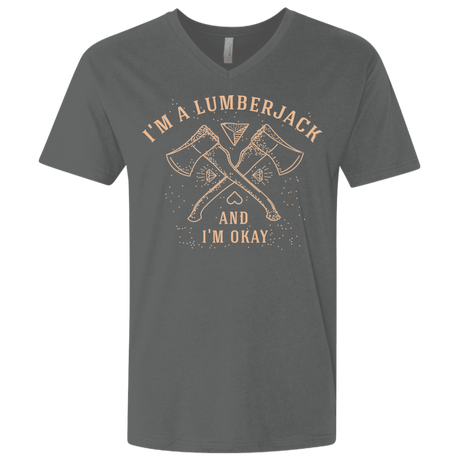 T-Shirts Heavy Metal / X-Small I'm a Lumberjack Men's Premium V-Neck