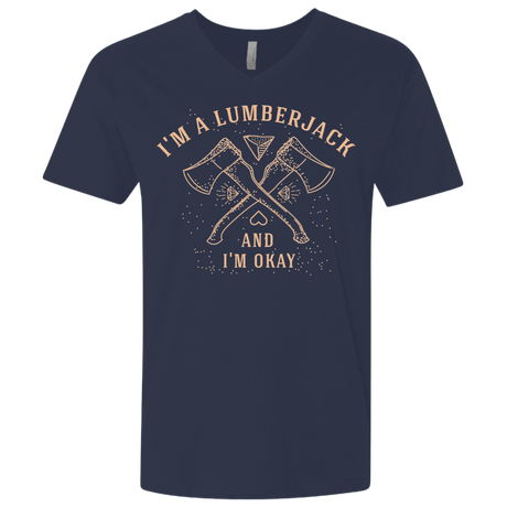 T-Shirts Midnight Navy / X-Small I'm a Lumberjack Men's Premium V-Neck