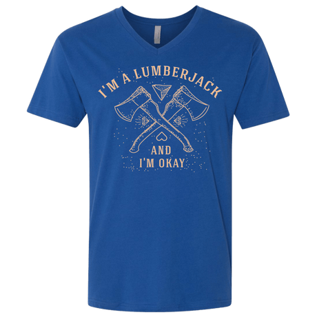 T-Shirts Royal / X-Small I'm a Lumberjack Men's Premium V-Neck