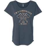 T-Shirts Indigo / X-Small I'm a Lumberjack Triblend Dolman Sleeve