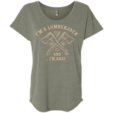 T-Shirts Venetian Grey / X-Small I'm a Lumberjack Triblend Dolman Sleeve