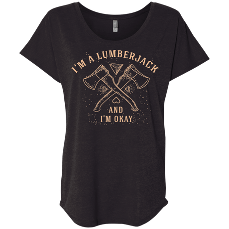 T-Shirts Vintage Black / X-Small I'm a Lumberjack Triblend Dolman Sleeve