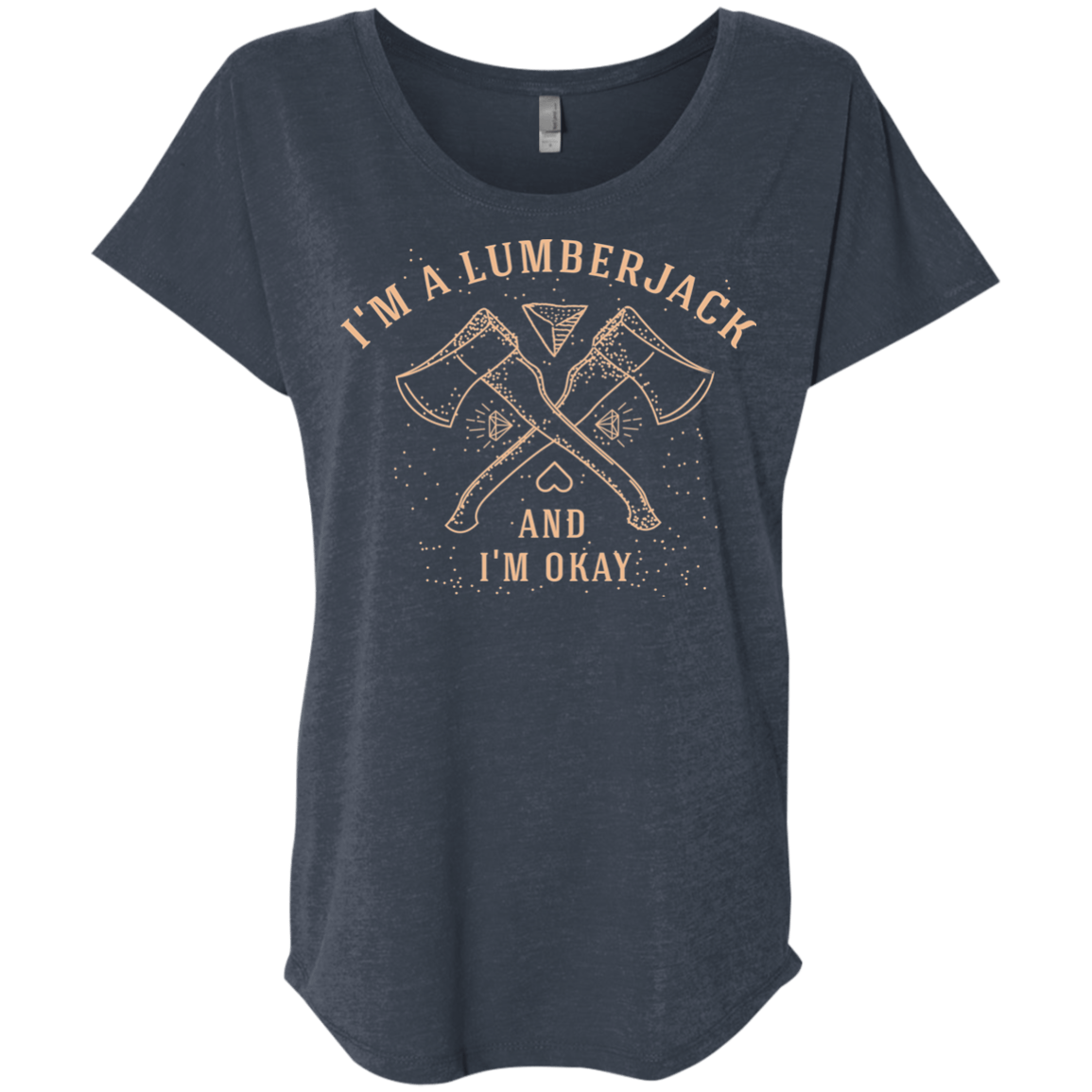 T-Shirts Vintage Navy / X-Small I'm a Lumberjack Triblend Dolman Sleeve