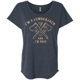 T-Shirts Vintage Navy / X-Small I'm a Lumberjack Triblend Dolman Sleeve