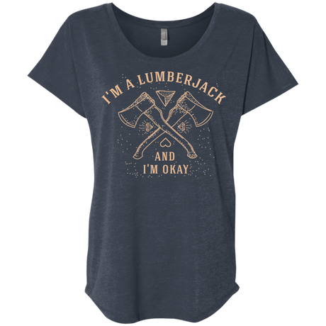 T-Shirts Vintage Navy / X-Small I'm a Lumberjack Triblend Dolman Sleeve