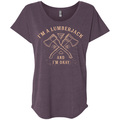 T-Shirts Vintage Purple / X-Small I'm a Lumberjack Triblend Dolman Sleeve