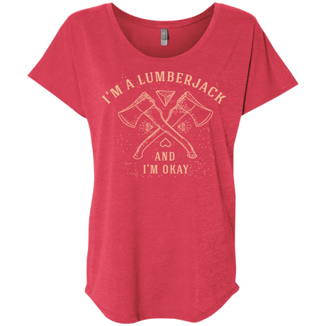 T-Shirts Vintage Red / X-Small I'm a Lumberjack Triblend Dolman Sleeve