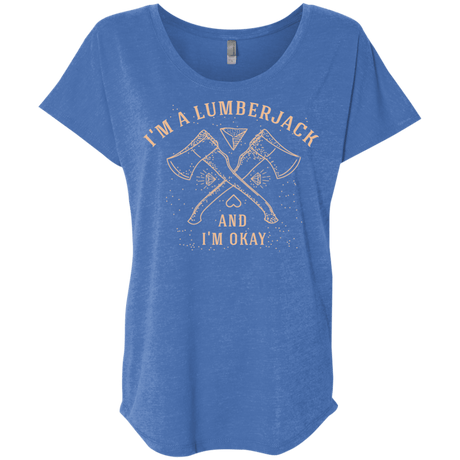 T-Shirts Vintage Royal / X-Small I'm a Lumberjack Triblend Dolman Sleeve