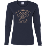 T-Shirts Navy / S I'm a Lumberjack Women's Long Sleeve T-Shirt