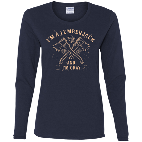 T-Shirts Navy / S I'm a Lumberjack Women's Long Sleeve T-Shirt