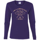 T-Shirts Purple / S I'm a Lumberjack Women's Long Sleeve T-Shirt