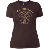 T-Shirts Dark Chocolate / X-Small I'm a Lumberjack Women's Premium T-Shirt