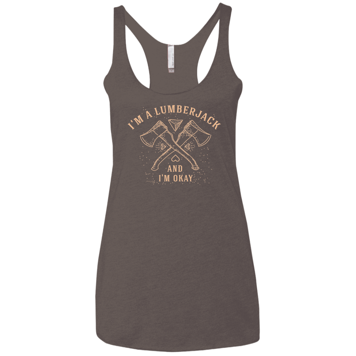 T-Shirts Macchiato / X-Small I'm a Lumberjack Women's Triblend Racerback Tank