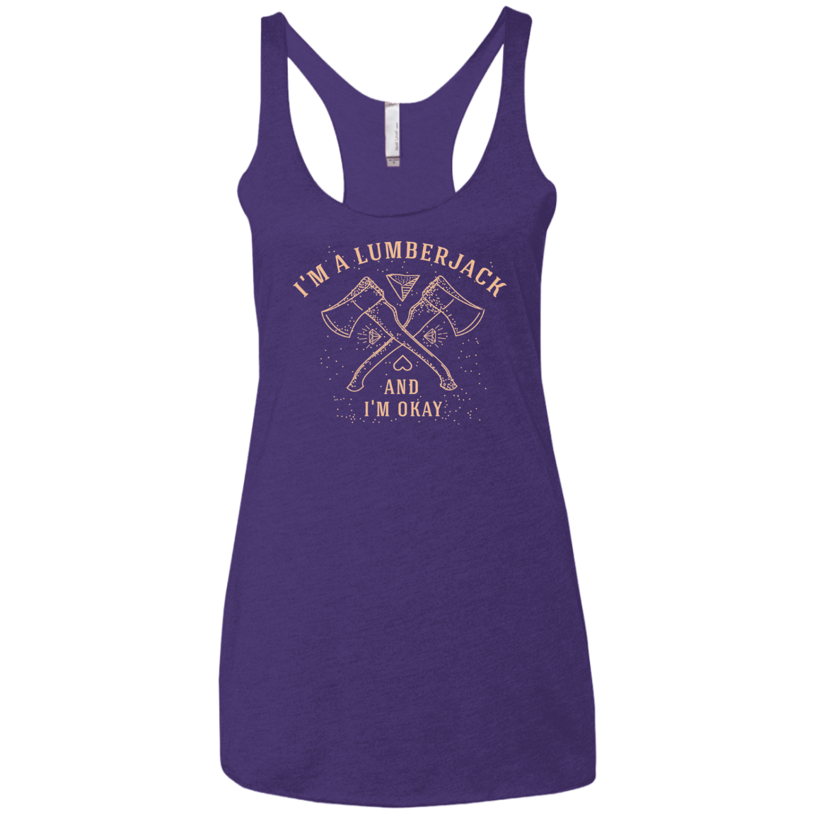 T-Shirts Purple Rush / X-Small I'm a Lumberjack Women's Triblend Racerback Tank