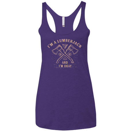 T-Shirts Purple Rush / X-Small I'm a Lumberjack Women's Triblend Racerback Tank