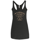 T-Shirts Vintage Black / X-Small I'm a Lumberjack Women's Triblend Racerback Tank