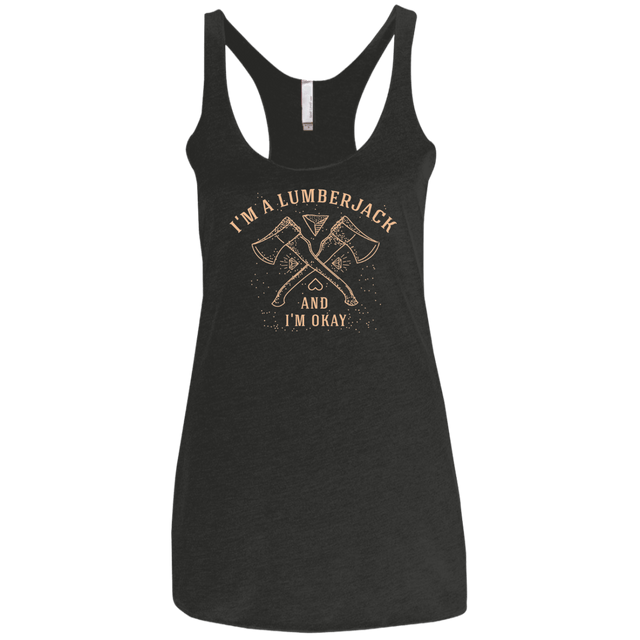 T-Shirts Vintage Black / X-Small I'm a Lumberjack Women's Triblend Racerback Tank