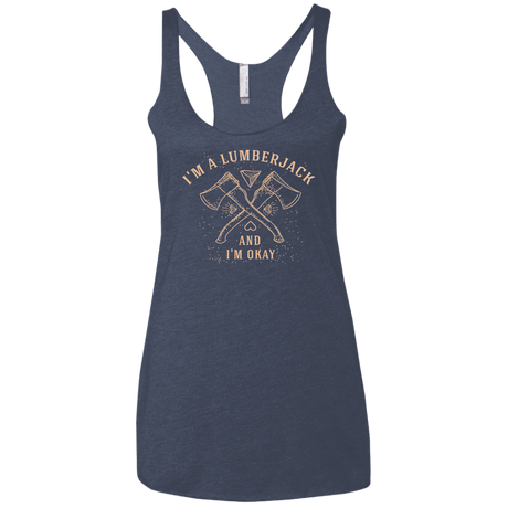 T-Shirts Vintage Navy / X-Small I'm a Lumberjack Women's Triblend Racerback Tank