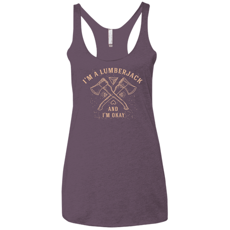 T-Shirts Vintage Purple / X-Small I'm a Lumberjack Women's Triblend Racerback Tank