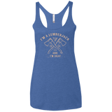 T-Shirts Vintage Royal / X-Small I'm a Lumberjack Women's Triblend Racerback Tank