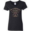 T-Shirts Black / S I'm a Lumberjack Women's V-Neck T-Shirt