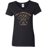 T-Shirts Black / S I'm a Lumberjack Women's V-Neck T-Shirt