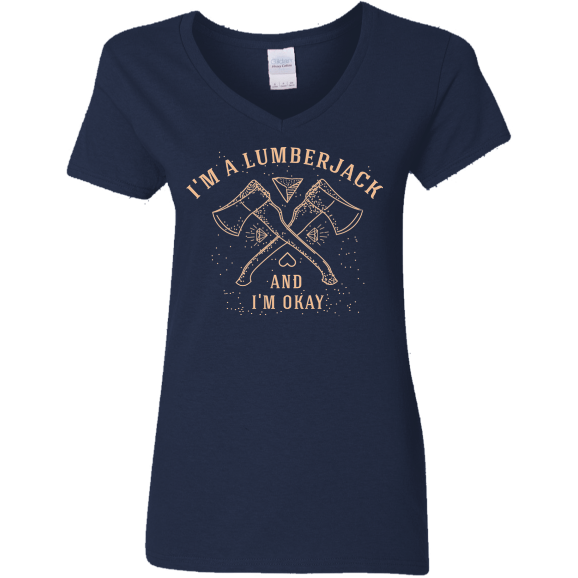 T-Shirts Navy / S I'm a Lumberjack Women's V-Neck T-Shirt