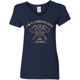 T-Shirts Navy / S I'm a Lumberjack Women's V-Neck T-Shirt