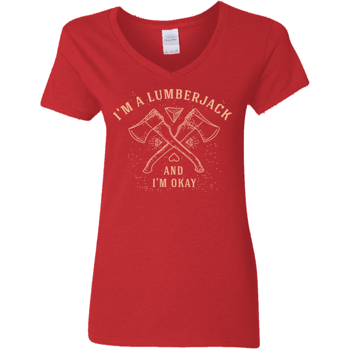 T-Shirts Red / S I'm a Lumberjack Women's V-Neck T-Shirt