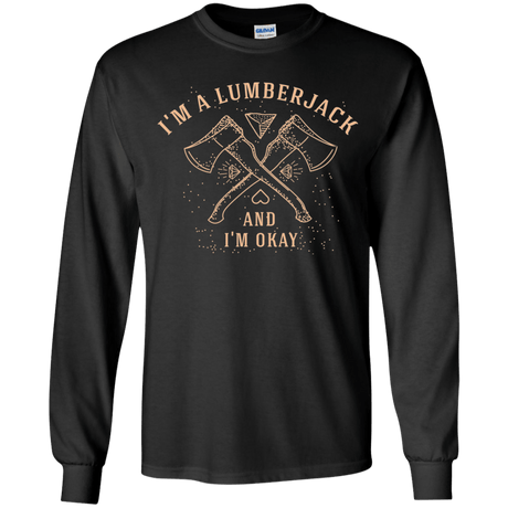 T-Shirts Black / YS I'm a Lumberjack Youth Long Sleeve T-Shirt