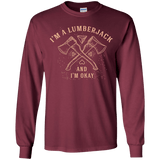 T-Shirts Maroon / YS I'm a Lumberjack Youth Long Sleeve T-Shirt