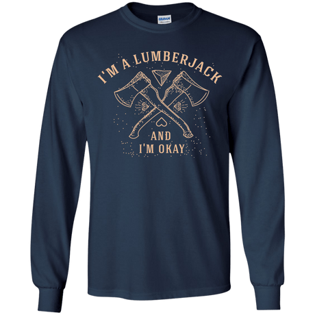 T-Shirts Navy / YS I'm a Lumberjack Youth Long Sleeve T-Shirt