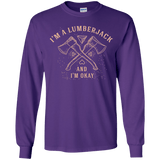 T-Shirts Purple / YS I'm a Lumberjack Youth Long Sleeve T-Shirt