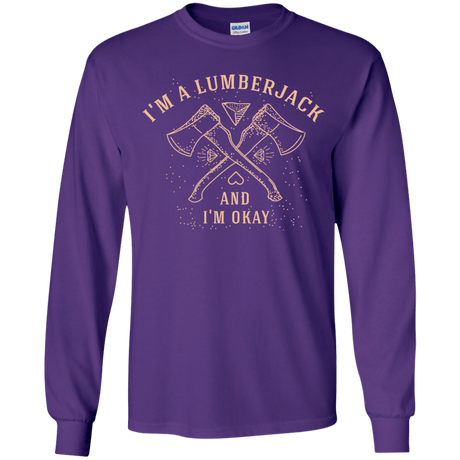 T-Shirts Purple / YS I'm a Lumberjack Youth Long Sleeve T-Shirt
