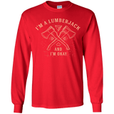 T-Shirts Red / YS I'm a Lumberjack Youth Long Sleeve T-Shirt