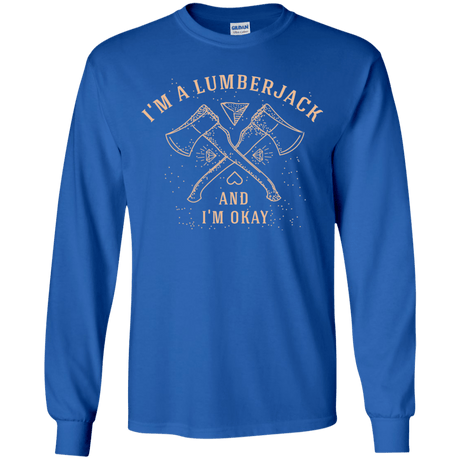 T-Shirts Royal / YS I'm a Lumberjack Youth Long Sleeve T-Shirt