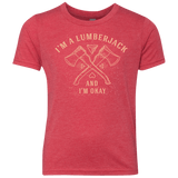 T-Shirts Vintage Red / YXS I'm a Lumberjack Youth Triblend T-Shirt