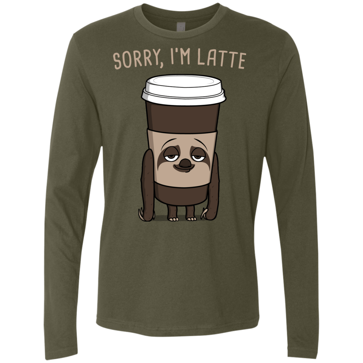 T-Shirts Military Green / S I'm Latte Men's Premium Long Sleeve
