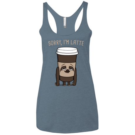 T-Shirts Indigo / X-Small I'm Latte Women's Triblend Racerback Tank