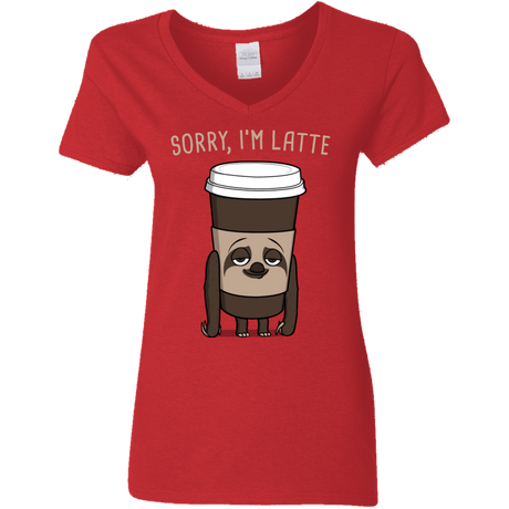 T-Shirts Red / S I'm Latte Women's V-Neck T-Shirt