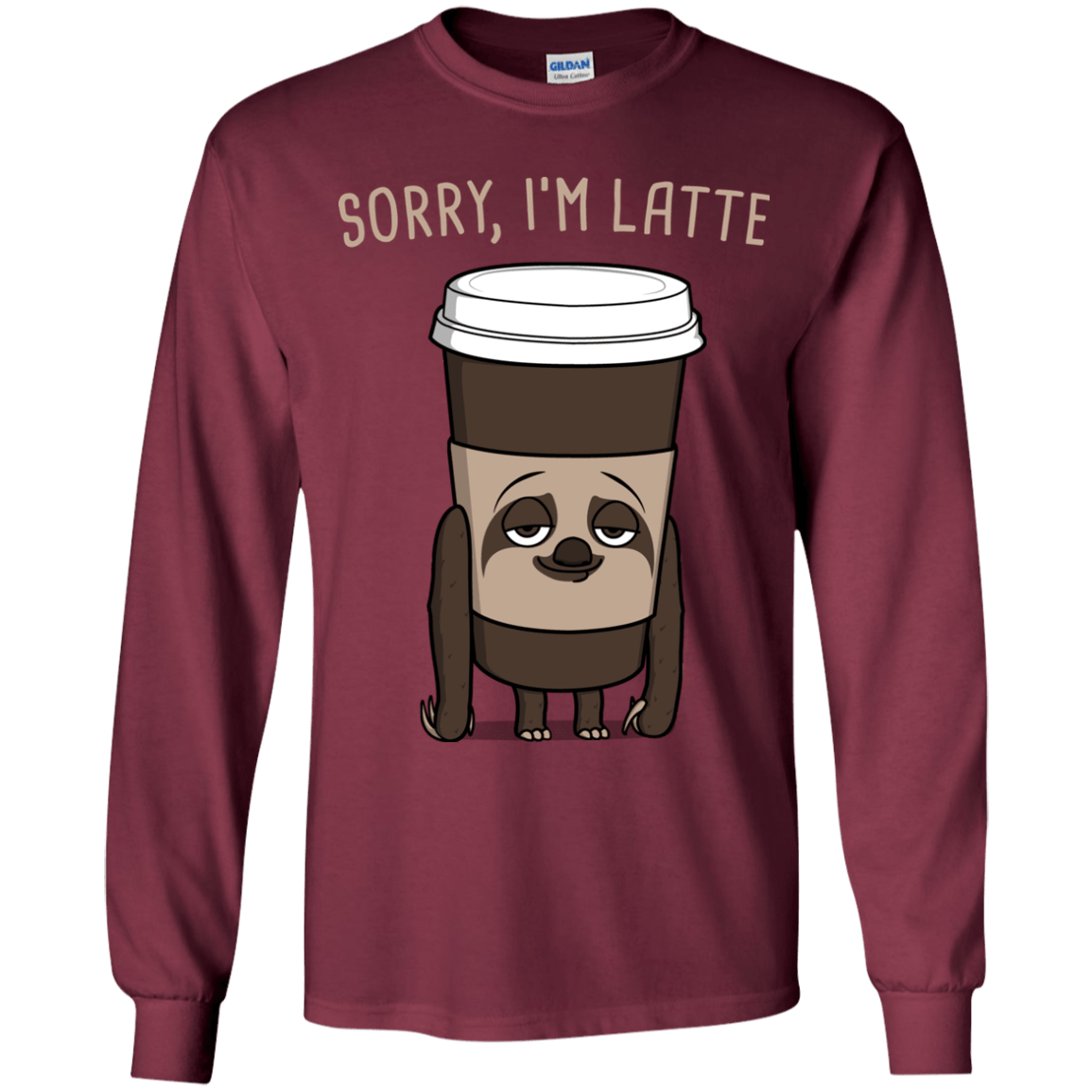T-Shirts Maroon / YS I'm Latte Youth Long Sleeve T-Shirt