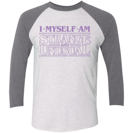 T-Shirts Heather White/Premium Heather / X-Small I Myself Am Strange And Unusual Triblend 3/4 Sleeve