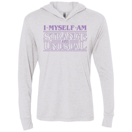 T-Shirts Heather White / X-Small I Myself Am Strange And Unusual Triblend Long Sleeve Hoodie Tee