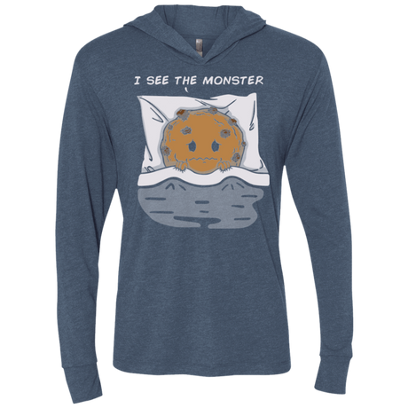 T-Shirts Indigo / X-Small I see the monster Triblend Long Sleeve Hoodie Tee
