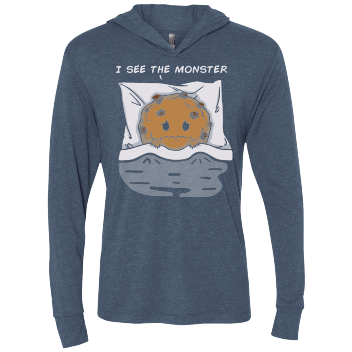 T-Shirts Indigo / X-Small I see the monster Triblend Long Sleeve Hoodie Tee