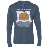 T-Shirts Indigo / X-Small I see the monster Triblend Long Sleeve Hoodie Tee